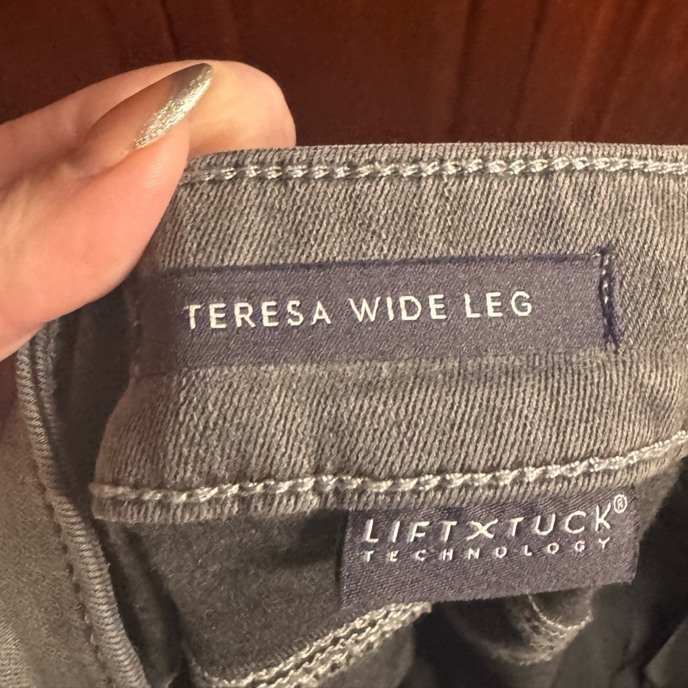 NYDJ Charcoal Wide Leg Jeans - Picture 3 of 5
